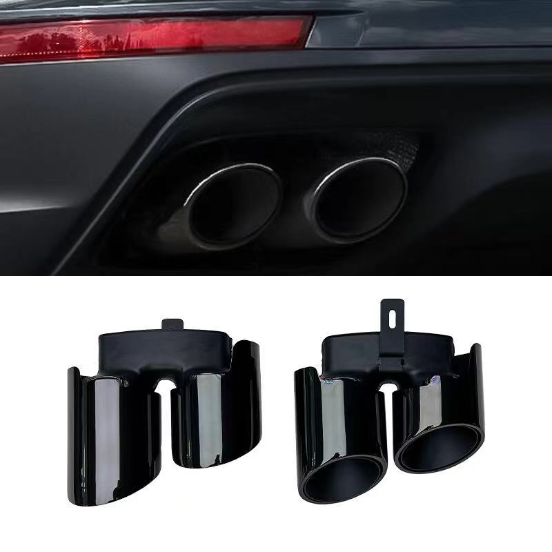 Black Exhaust Tips Muffler Tail Pipe Fit For Porsche Panamera 2024