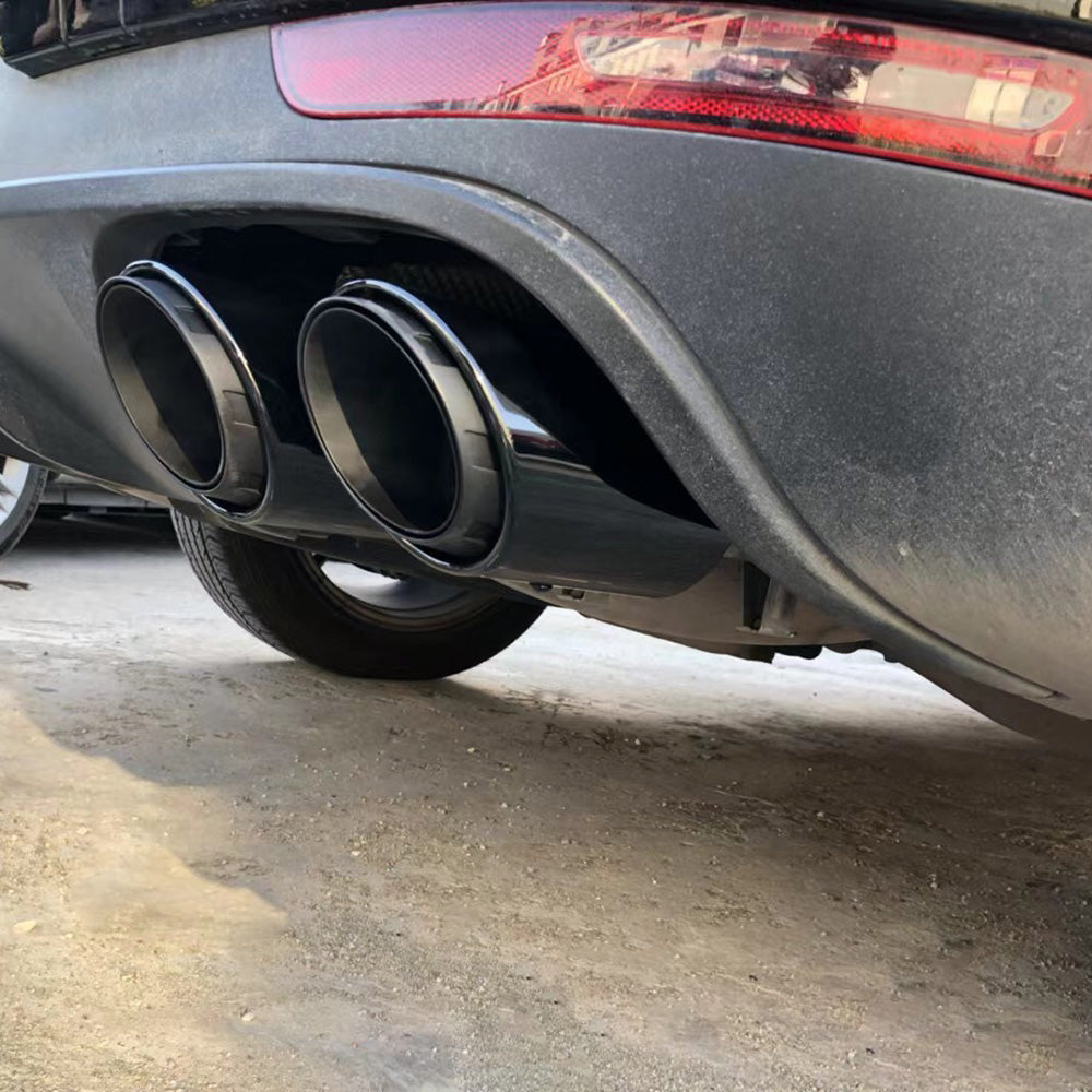 Porsche Macan 2014-18 2.0T Base Black Rear Tail Exhaust Pipes Muffler Tips (3 Layers)