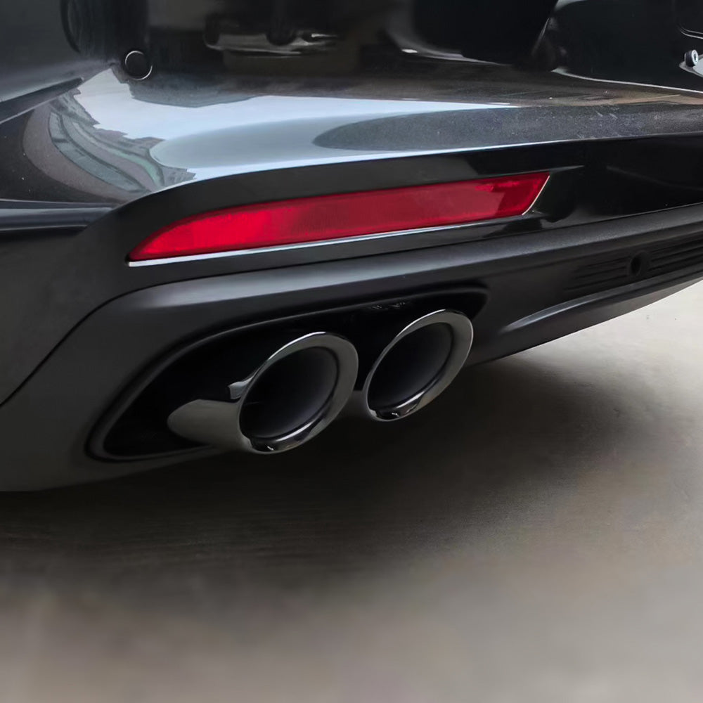 Porsche Panamera Base 2017-2023 Black Rear Tail Exhaust Pipes Muffler Tips(GTS Style)