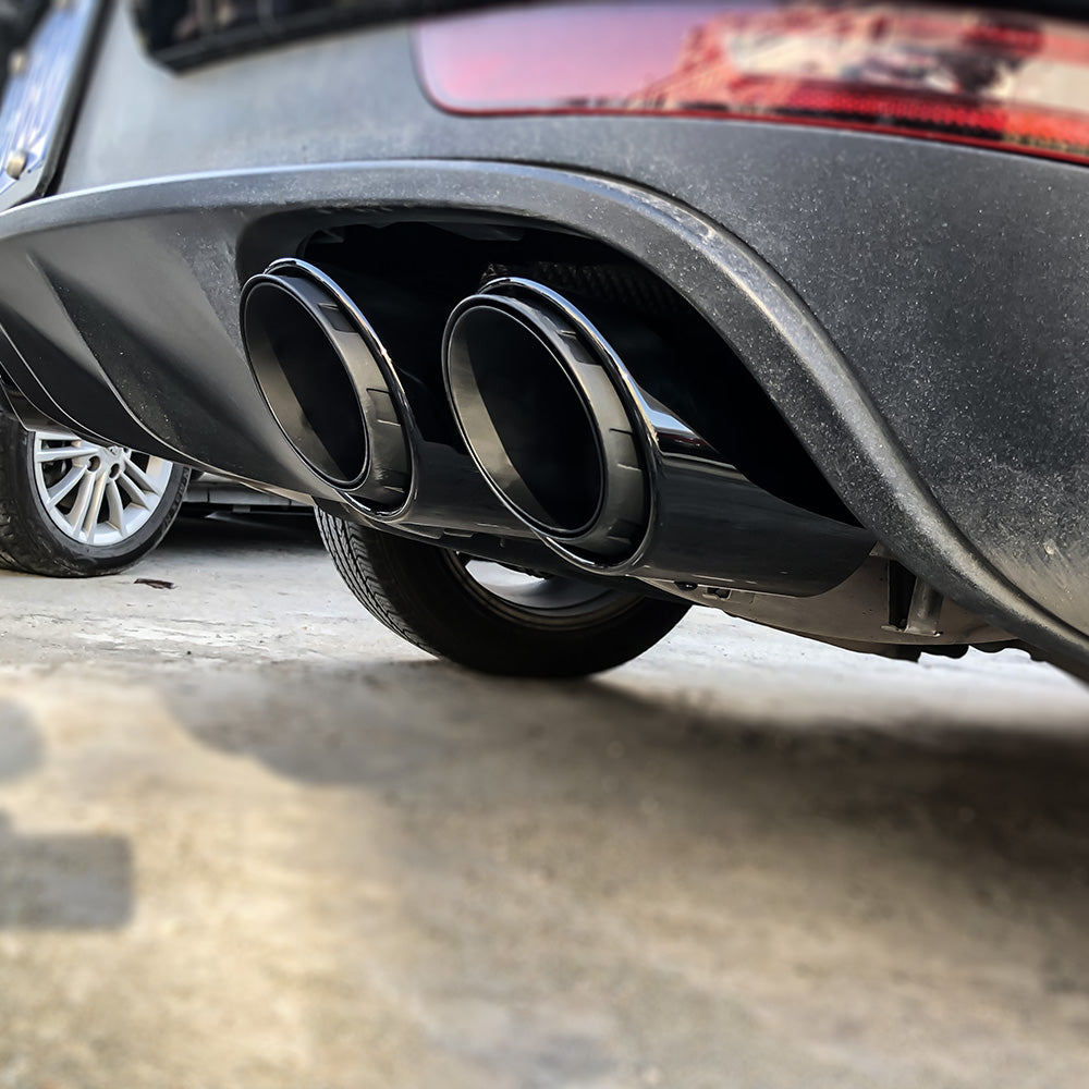 Porsche Macan 2019-23 2.0T Base Black Rear Tail Exhaust Pipes Muffler Tips(3 Layers)