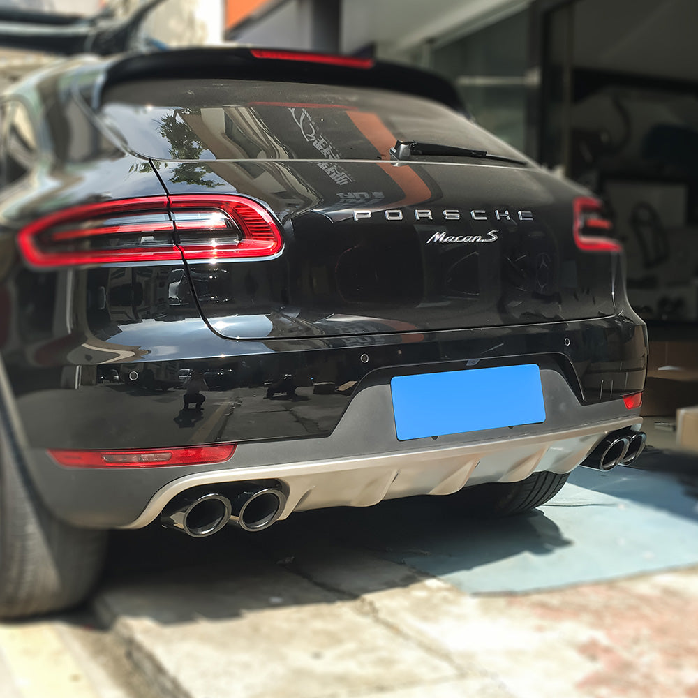 Porsche Macan 2014-18 2.0T Base Black Rear Tail Exhaust Pipes Muffler Tips (GTS Style)